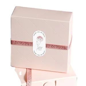 Exquisite floral thank you stickers for gift boxes and packaging decoration, 100pcs pack.