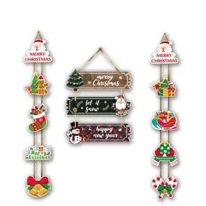 Christmas door hanging decoration set, festive vertical hanging pendants for party supply.