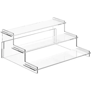 Transparente Acryl 3-Stufen Präsentationsständer Detailansicht für Figuren Parfüm.