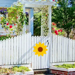 Colgador de puerta de girasol de madera cartel en blanco DIY valla de jardín.