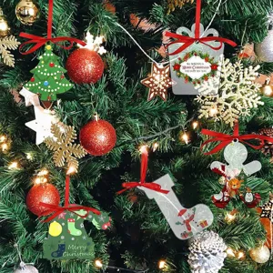 Transparente Acryl Weihnachtsbaum Hängeornamente, DIY dekorative blanko Anhänger.