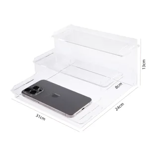 Transparenter Acryl 3-Stufiger Display Ständer Kosmetik Parfüm Organizer 31x24cm