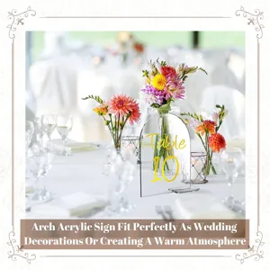 Letrero de número de mesa de acrílico transparente para boda y decoración de fiestas.