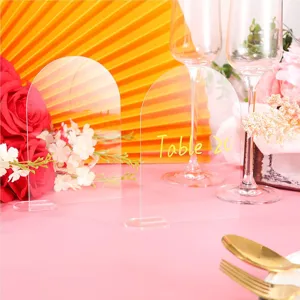 Placa Número De Mesa Arco Acrílico Transparente Vacía DIY Fiesta Boda Decoración