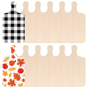 Mini Tabla de Cortar de Madera con Mango DIY Tablero de Comida de Madera Sin Terminar en Blanco para Cocina Decoración Pintura Manualidades