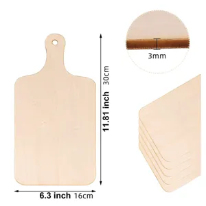 Mini tabla de cortar de madera con mango rodaja de madera DIY 30x16cm decoración del hogar