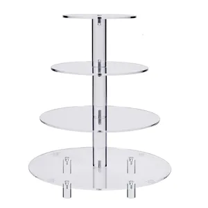 Multi Tier Clear Acrylic Round Cupcake Stand Dessert Display Tower Detachable Tiered Serving Platter for Party Wedding