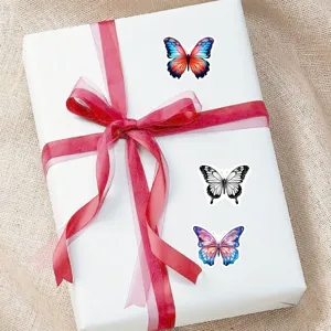 Wunderschöne Schmetterling Aufkleber auf Geschenkbox, ideal für Briefumschläge und Deko.