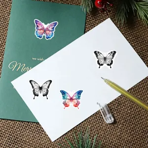 500 Stk. Schmetterling Rollenaufkleber Bunte dekorative Siegelaufkleber für Geschenke