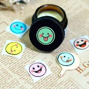 Colorful cute smiley face reward stickers set for DIY craft gift box sealing decoration.