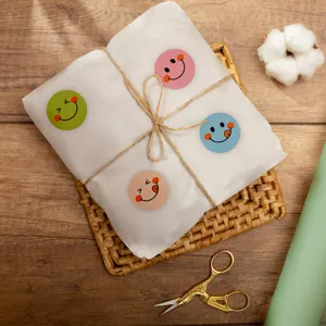 Colorful smiley face reward stickers for gift packaging, DIY craft sealing and decoration.