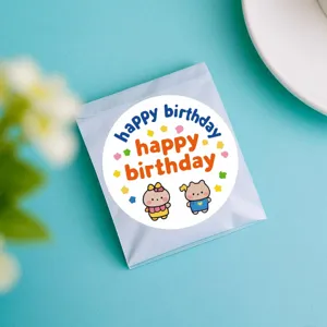 Joyeux anniversaire autocollant décoratif 1.5 pouces mignon dessin animé ours cadeau lot
