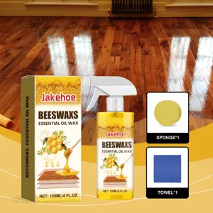 Natural Wood Polish Beeswax Spray Wood Seasoning Care Spray With Sponge And Towel For Wooden Furniture Floor Maintenance