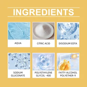 Wood polish spray detailed ingredients infographic displaying formula components clearly.