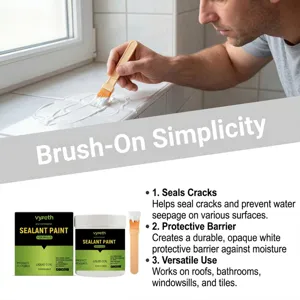 vyreth pintura selladora impermeable para grietas de pared reparacion con pincel blanco