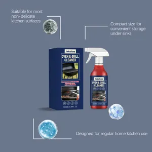 Spray nettoyant pour four et grill avec boîte, format compact 100ml pour un nettoyage facile de la cuisine.