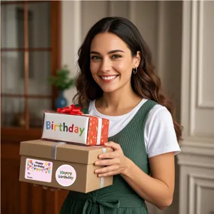 Birthday party sealing stickers roll gift packaging decorative labels sweet baking box seals set
