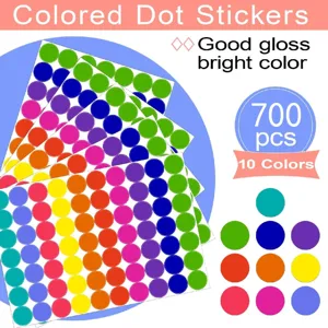 Adesivi a punti colorati etichette rotonde 700pz 10 colori vivaci per marcatura fai da te