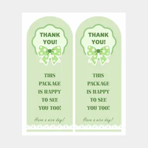 Groene bedankt verpakkingsstickers en decoratieve etiketten voor geschenkdozen en knutselzegels