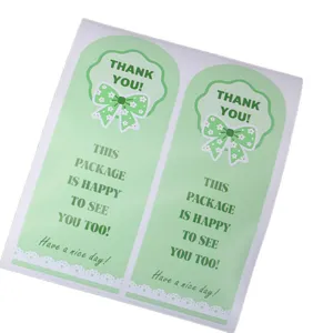 Groene bedankt zegelstickers decoratieve labels voor geschenkdoos verpakking 50 stuks
