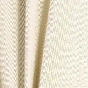 Tessuto beige con trama fine in primo piano con delicate strisce verticali per tessile