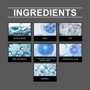 Detailed view of metal primer ingredient components showing chemical formulas and resin structure.