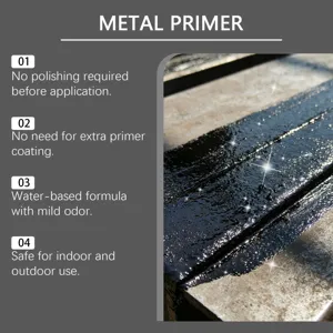 Professional black metal primer anti-rust paint for iron gates and outdoor railings.