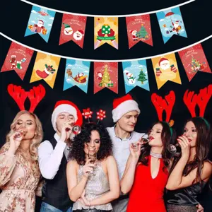 Christmas decoration bunting banner party hanging flags festive holiday party supplies decor