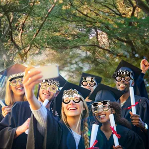 Graduation paper glasses photo props party supplies decoration party funny eyewear accessories.