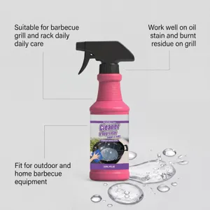 Spray nettoyant pour barbecue élimine les taches d'huile tenaces et les résidus brûlés facilement.