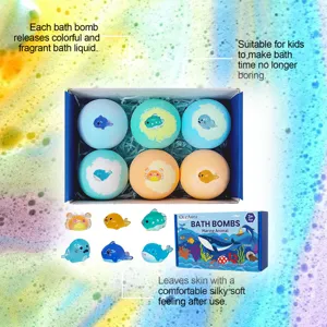 Kinder bruisballen set met verrassing zeedieren speelgoed, milde schuim- en verzorgende formule.