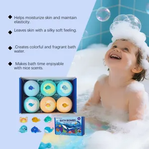 OceAura mariene dieren verrassing badbommen voor kinderen, hydraterend en geurig badschuim set.