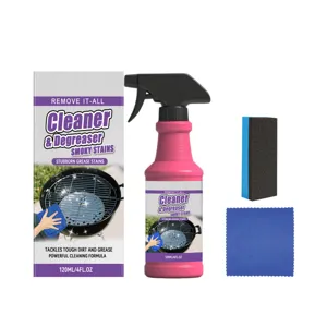 Kit de spray nettoyant pour barbecue avec éponge et chiffon pour éliminer facilement la graisse.