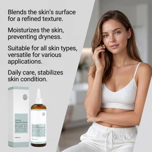 Soothing scalp serum detail showing product packaging and gentle daily care formula benefits.