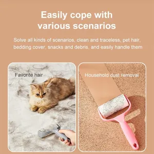 Pet hair lint roller cleaner sticky paper clothes fabric furniture dust remover tool