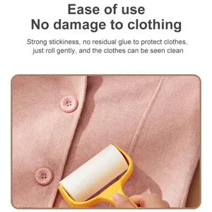 Lint roller for clothes pet hair removal, easy tear sticky paper cleaner tool detail view.