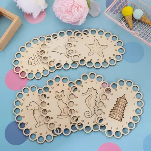 Wooden Embroidery Floss Organizer Board Cartoon Animal Pattern Cross Stitch Sewing Thread Storage Holder Craft Tool