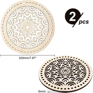Fondo de cesta de ganchillo de madera 2pcs 200mm base redonda artesanal DIY accesorios