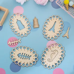 Wooden embroidery floss organizer cross stitch thread holder winding board set crafts
