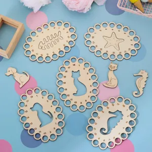 Wooden embroidery floss organizer cross stitch thread holder cute animal shape 18 holes