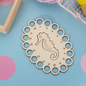 Wooden embroidery floss organizer, cute seahorse shape cross stitch thread holder tool for sewing.