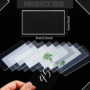 Tarjetas de sitio acrílicas transparentes rectangulares para bodas set de 10 pzs