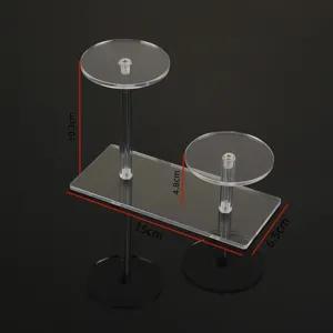 Transparenter Acryl 2-stufiger Display Ständer für Actionfiguren, Parfüm und Deko klar.