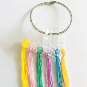 Transparenter Acryl Stickgarn Organizer mit Metallring für Kreuzstich Handarbeit.