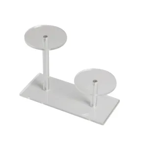 Klare Acryl Display Staender Detail, zweistufiges Regal fuer Figuren und Parfuem Aufbewahrung.