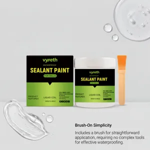 Pintura selladora impermeable Vyreth 300g con pincel para reparación de grietas en paredes.