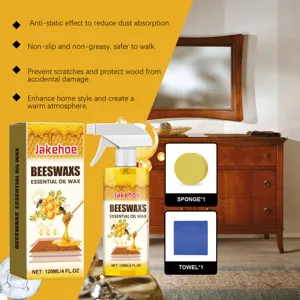 Jakehoe wood polish beeswax spray, furniture care essential oil wax with sponge and towel