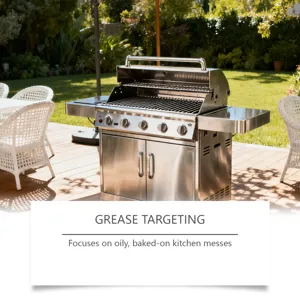 Grand barbecue en acier inoxydable pour cuisine extérieure dans le jardin et terrasse.