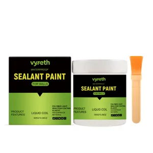 Pintura selladora impermeable Vyreth para paredes, revestimiento líquido elástico 300g.