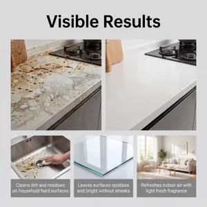 Nettoyant pour surfaces domestiques, élimine efficacement la saleté, la graisse et les taches.